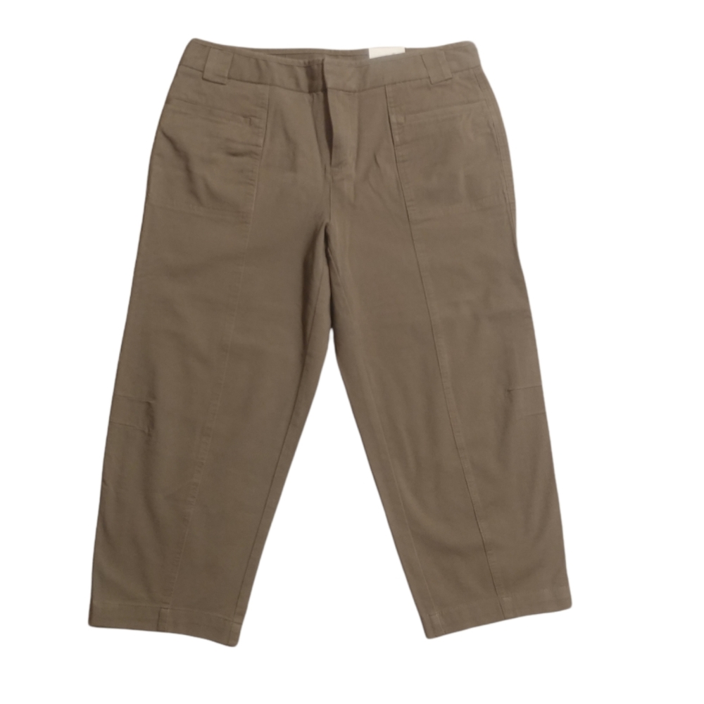 Natural Bi-stretch crop pants, size 10. Greenish color. Brand NEW!